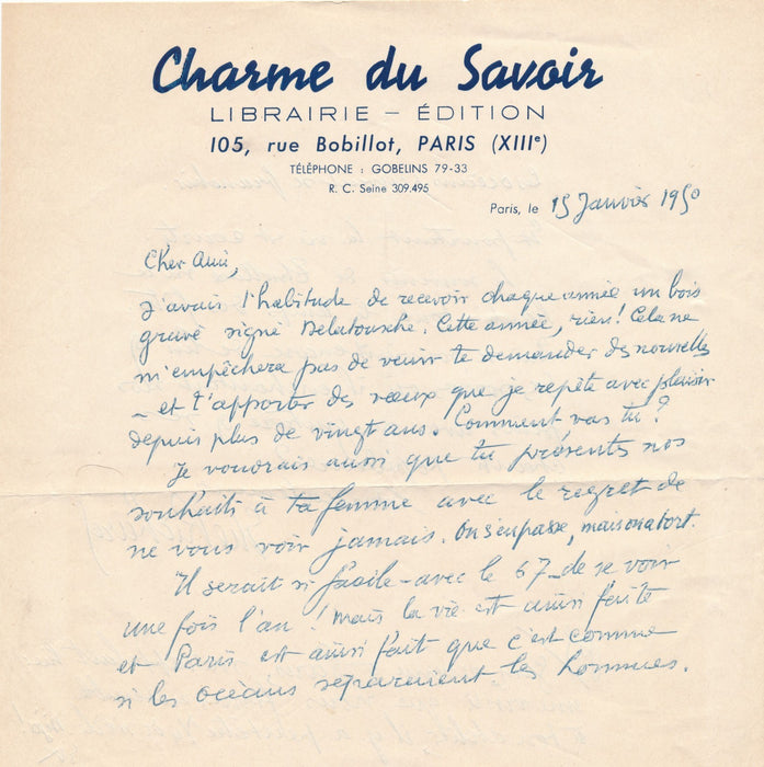 Élie Richard écrivain éditeur au graveur Germain Delatousche