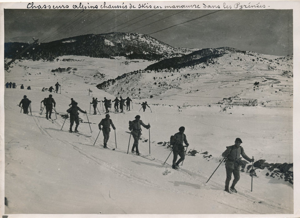 Chasseurs alpins pyrénées photo photographie ski neige militaria