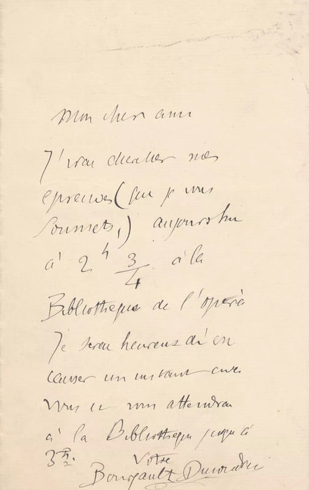 L-A BOURGAULT-DUCOUDRAY 4 lettre autographe à Charles MALHERBE Thamara Schubert