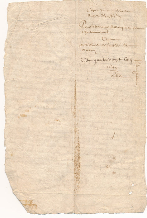 Claude Marquis de Châteaumorand Loire 4 documents époque 1640 1696