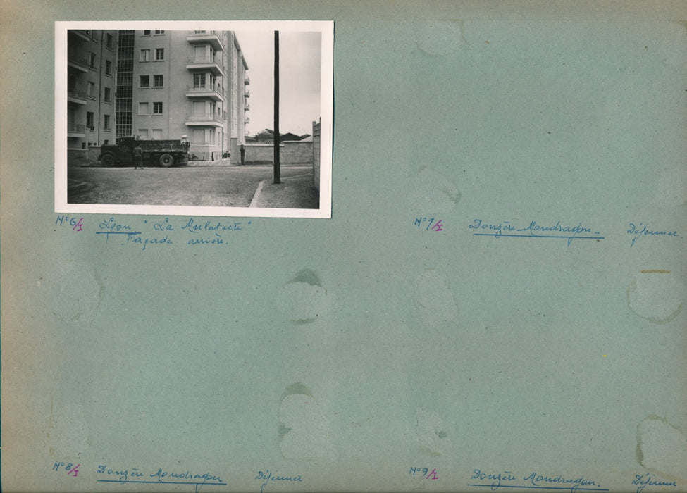 6 photos architecture moderne Lyon 1951 immeuble Ilot Jean-Macé La Mulatière