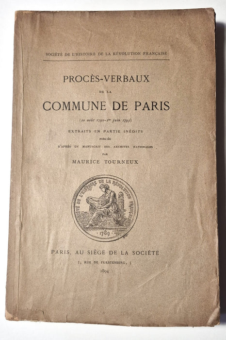 Maurice Tourneux Procès verbaux de la Commune de Paris 1894 edition originale