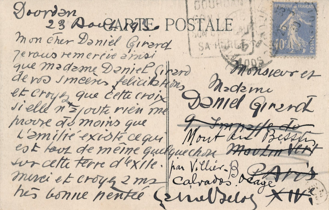 bel ensemble Gabriel Belot 9 lettres autographes signée au graveur Daniel Girard