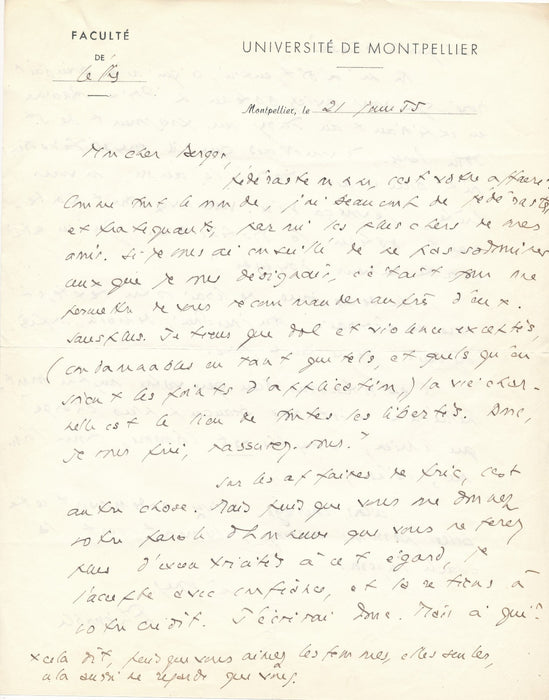 René Etiemble moralité sexualité liberté 2 amusantes lettres autographes signées
