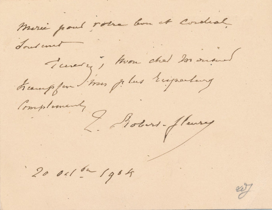 Tony Robert-Fleury à Albert Kaempfen carte autographe décès peintre femme