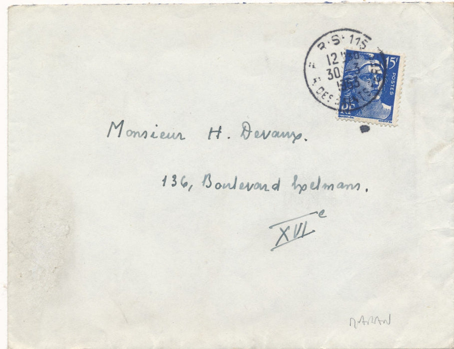 Irène Némirovsky remercie pour David Golder Mercure de France carte autographe