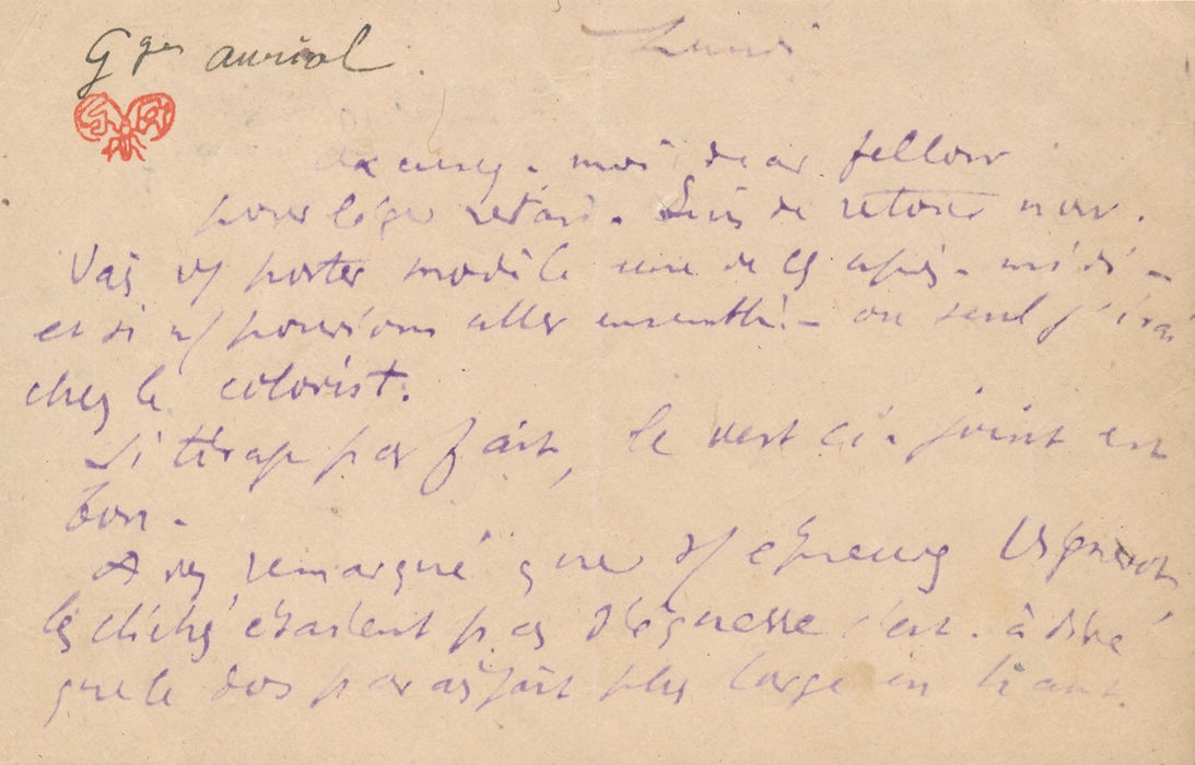 Chat noir Georges Auriol carte autographe signée à propos d'une couverture
