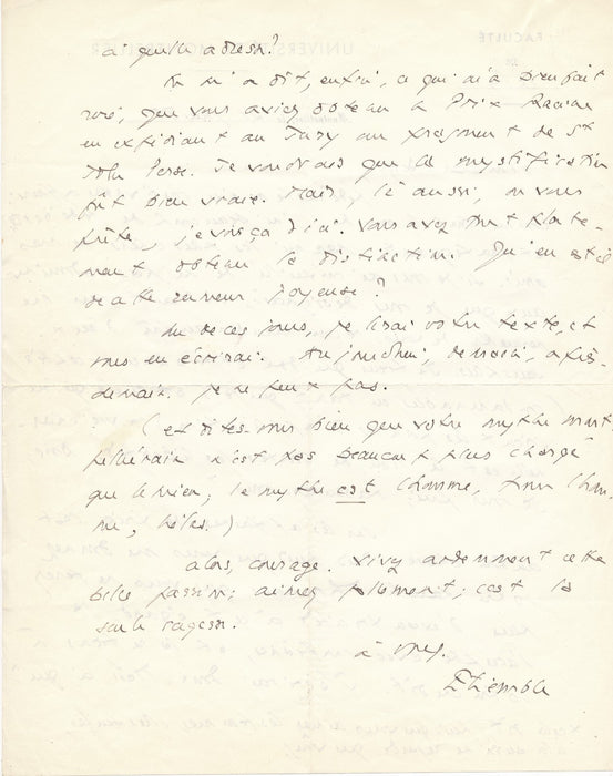 René Etiemble moralité sexualité liberté 2 amusantes lettres autographes signées