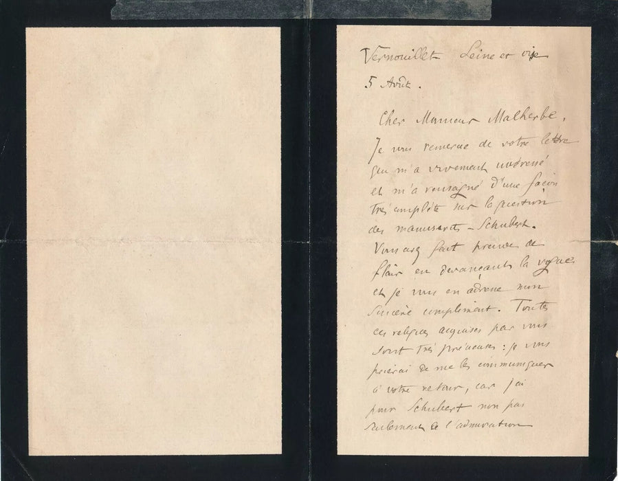 L-A BOURGAULT-DUCOUDRAY 4 lettre autographe à Charles MALHERBE Thamara Schubert