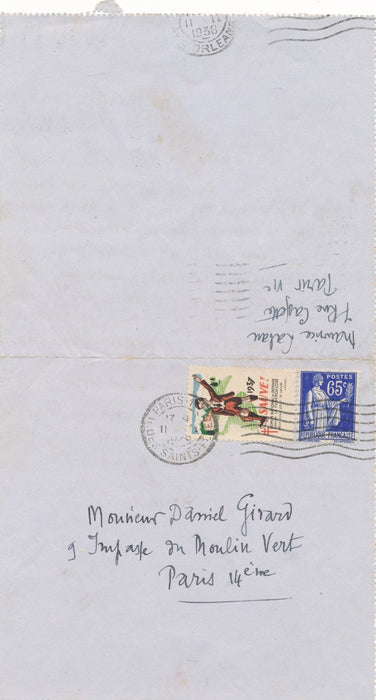 peintre Maurice Lalau 2 lettres 1 carte autographe signée des invitations