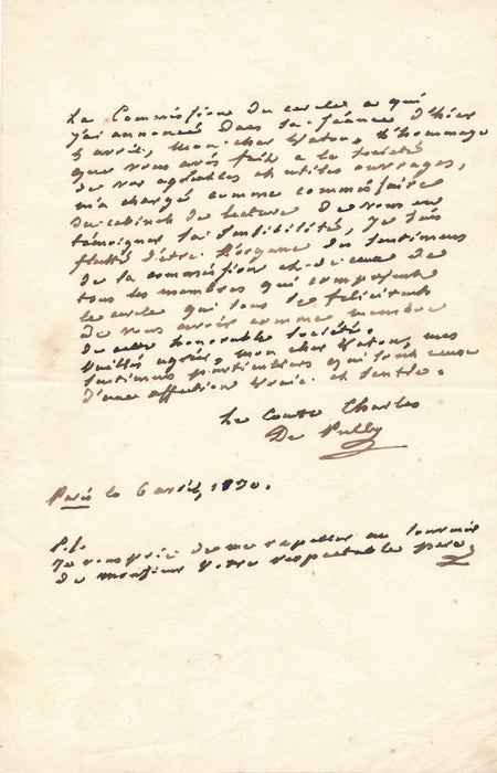 Charles Joseph de Pully général 2 lettres autographes signées éditeur A. Vaton