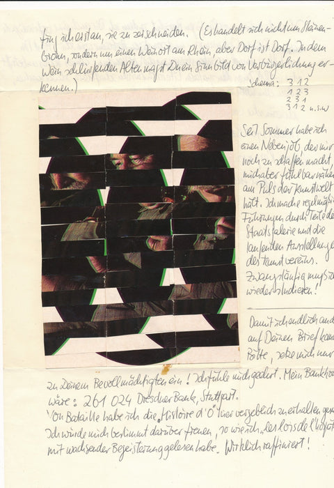Jürgen Zeller 2 lettres autographes 1 signée avec collages allemand artiste