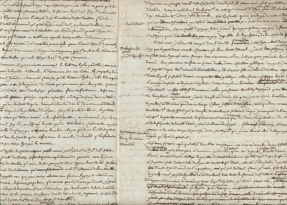 v. 1794 Révolution après Terreur section Panthéon Français manuscrit comité