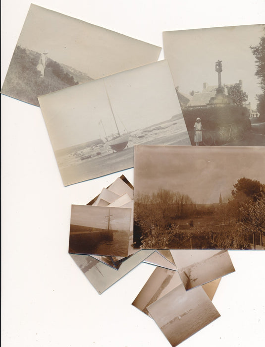 Lot 4 photographies et 15 petites photo Saint Quay Portrieux 1923 Bretagne