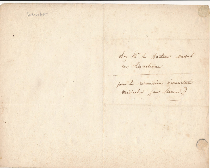 Jean Claude Besuchet assistance mutuelle par dessus tout lettre autographe