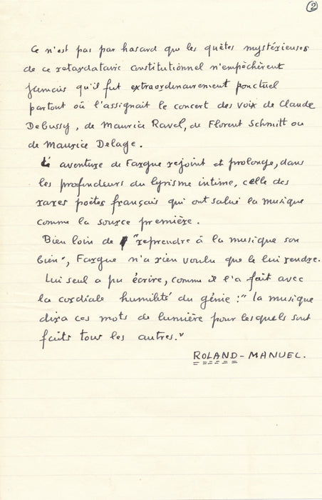 compositeur Roland-Manuel rend hommage à Léon Paul Fargue musicien poésie
