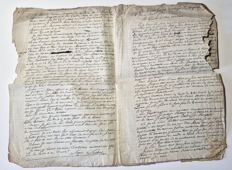 Louis Gabriel Suchet à Masséna copie 6 lettres 1800 Bonaparte campagne Italie