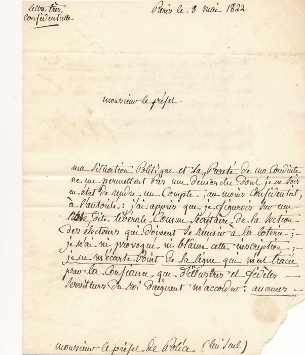 25 lettres autographes Eustache-Marie Courtin enclypoédie religion abbé Bouderie