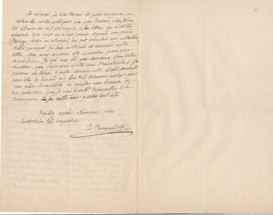 Alfred Bonnardot historien meurtre duc Berry lettre autographe signée