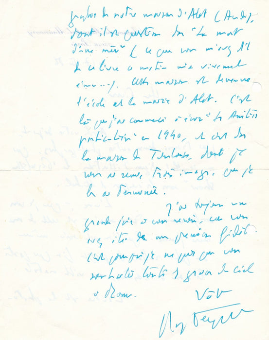 Roger Peyrefitte Les Amitiés particulières La Mort d’une mère lettre autographe