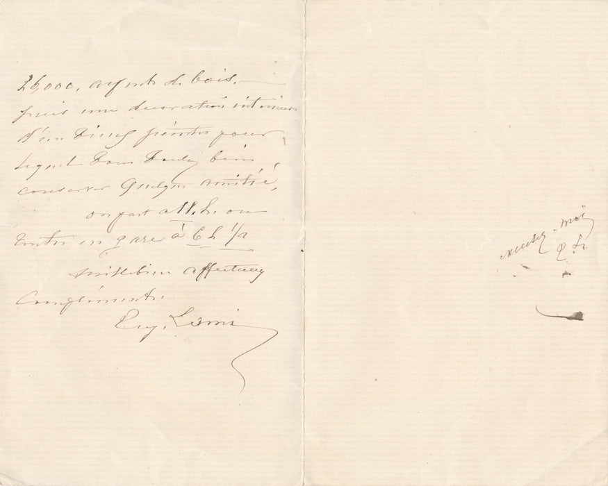 2 lettre autographe signée Eugène Lami décoration château Ferrières