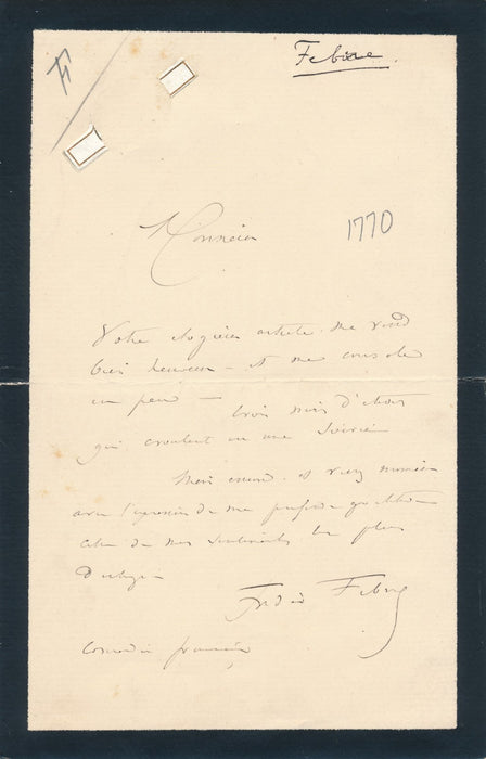 comédien Frédéric FEBVRE lot 7 lettres autographe signé 1 à Delisbes 1 à Sarcey