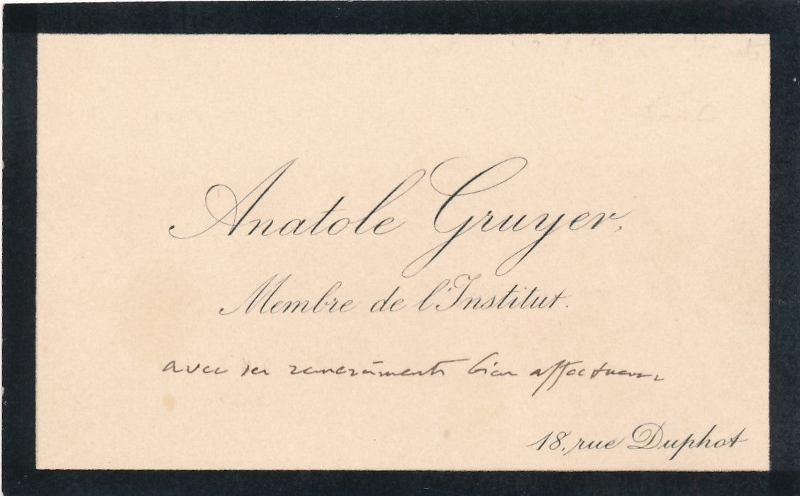 historien art F.  A. Gruyer lettre autographe signée visite Chantilly Aumale