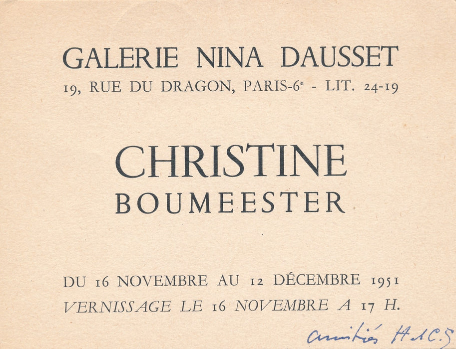 Christine BOUMEESTER Henri GOETZ  lettres autographe signées