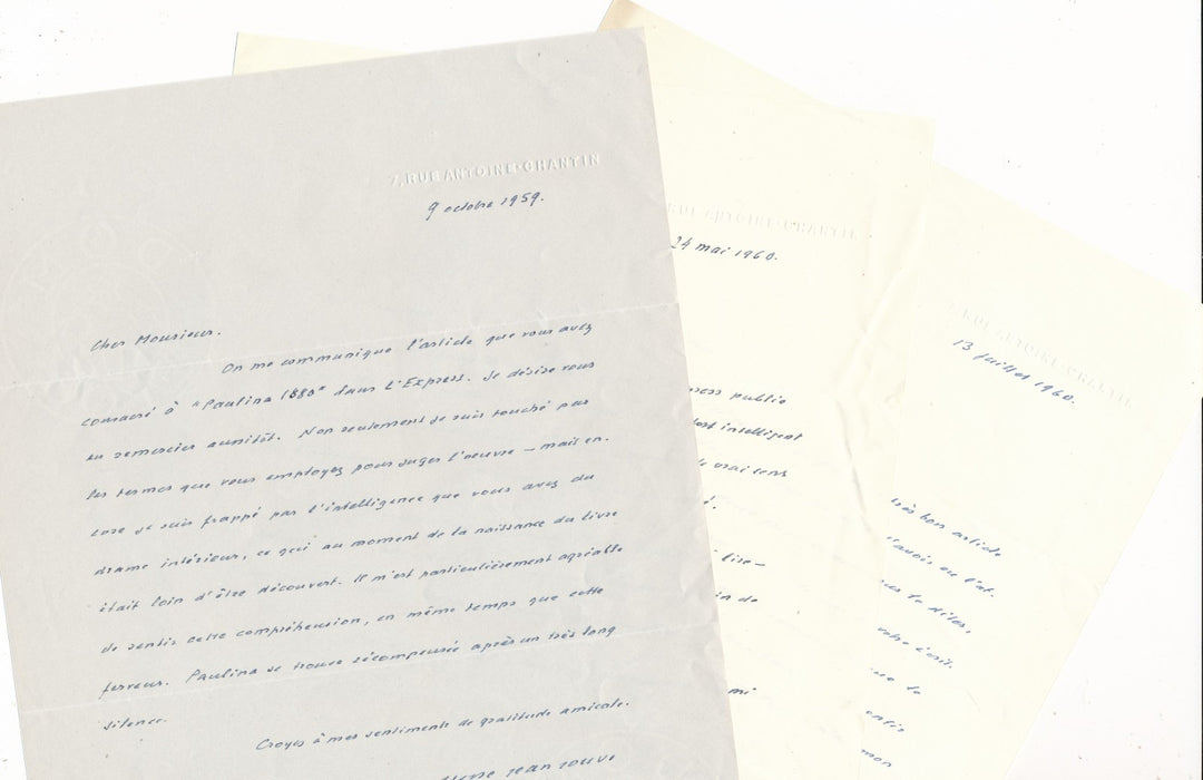 Pierre Jean Jouve 3 lettres autographe signées critique livre
