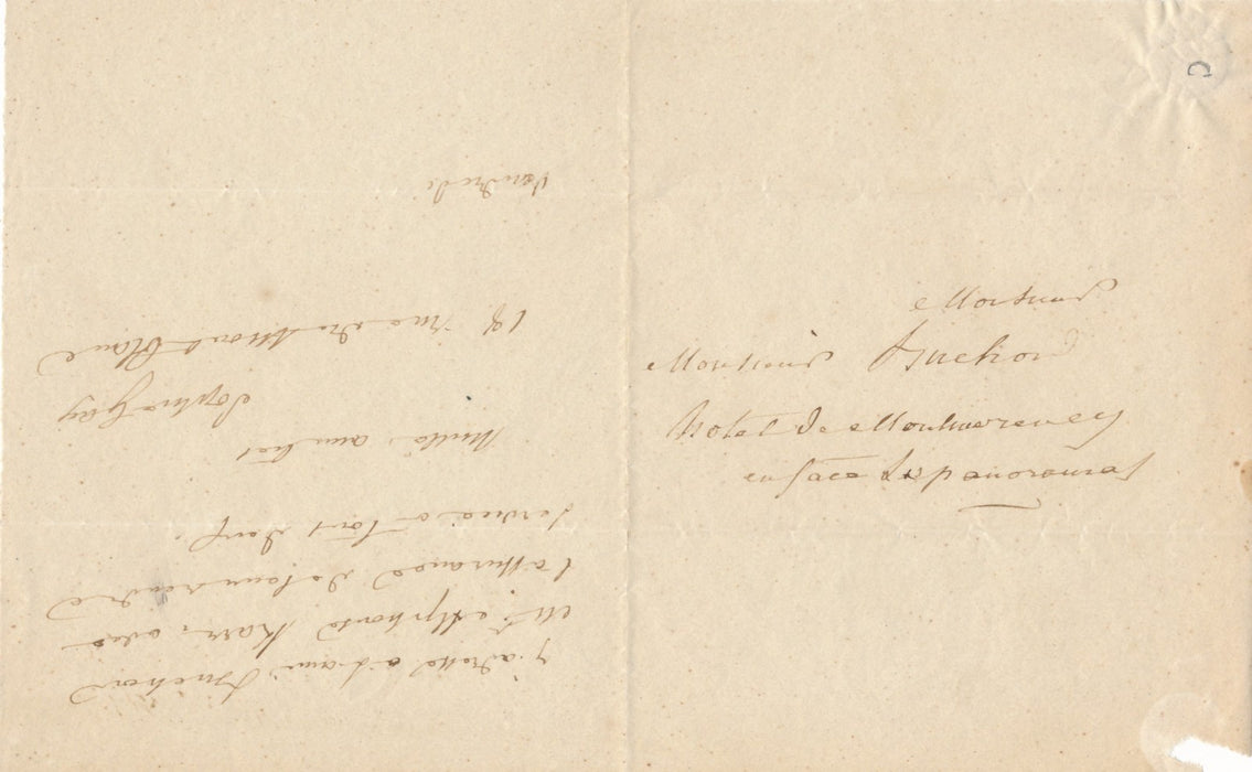 Sophie Gay met en relation un ami avec Alphonse Karr billet autographe signé