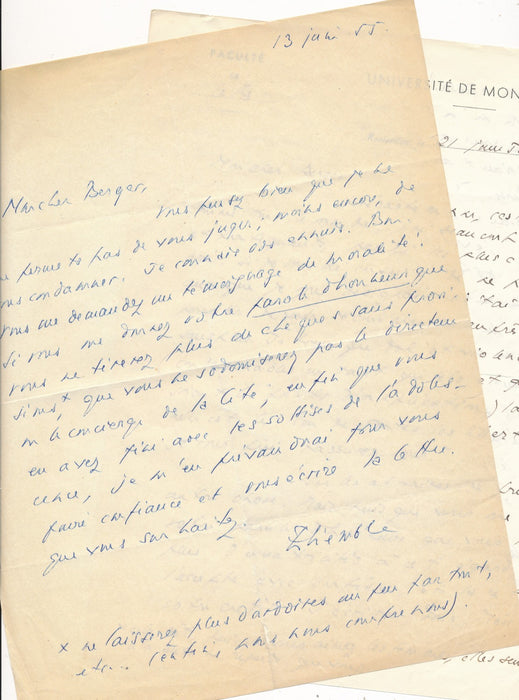 René Etiemble moralité sexualité liberté 2 amusantes lettres autographes signées