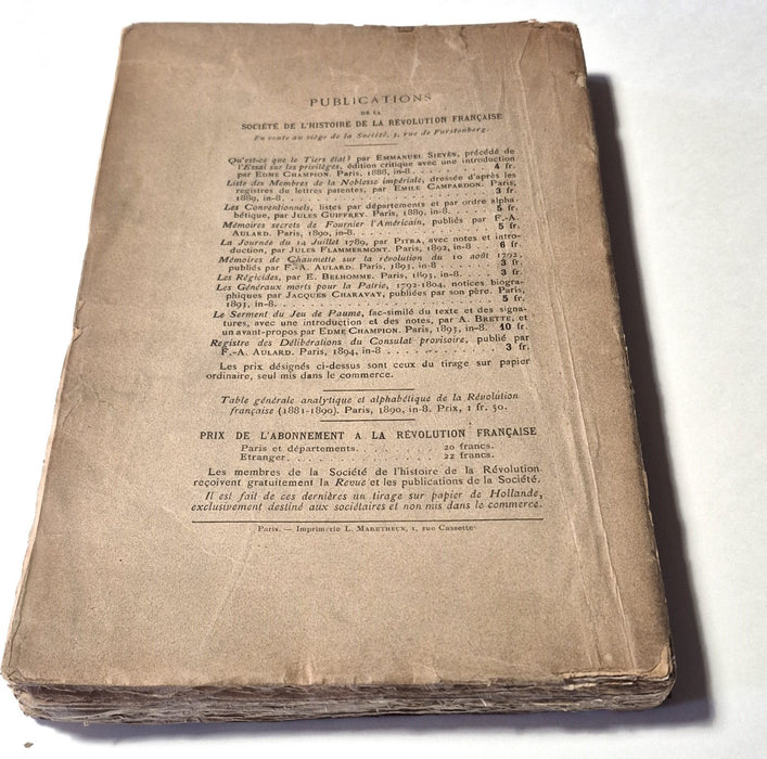 Maurice Tourneux Procès verbaux de la Commune de Paris 1894 edition originale