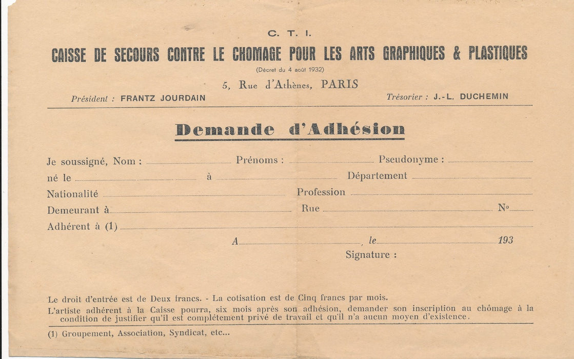 Syndicat de la propriété artistique 2 documents 1934 bulletin convocation