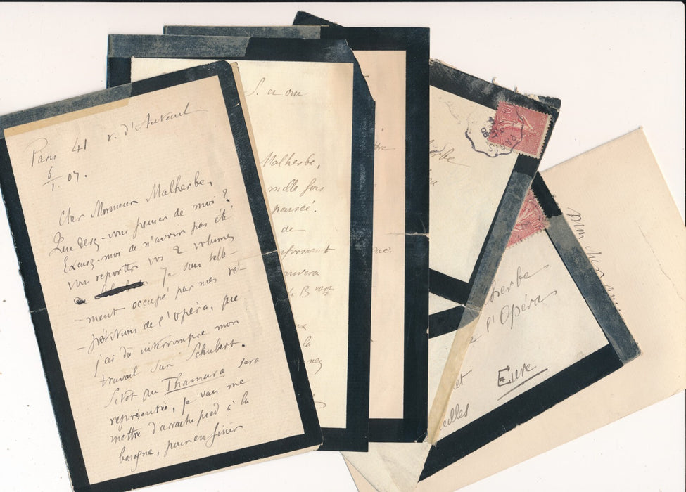 L-A BOURGAULT-DUCOUDRAY 4 lettre autographe à Charles MALHERBE Thamara Schubert