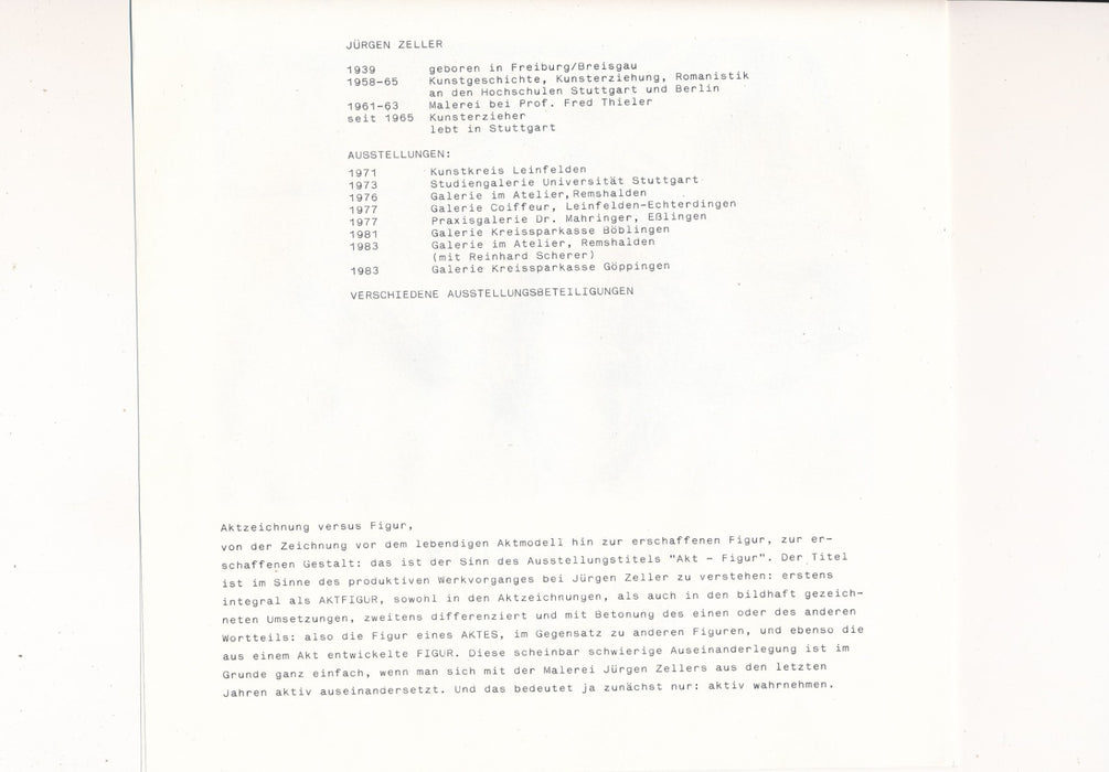 Jürgen Zeller 2 lettres autographes 1 signée avec collages allemand artiste