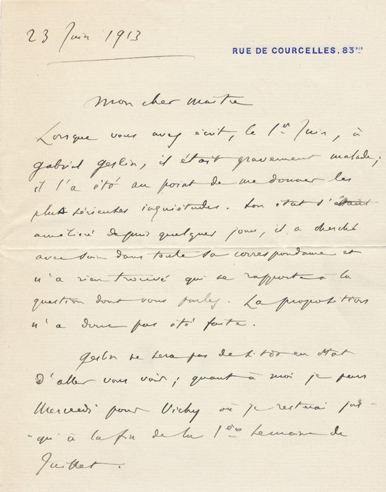 Camille SAINT SAËNS homme confiance et son avocat lettre autographe signée Saens