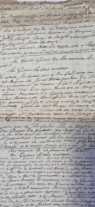 Louis Gabriel Suchet à Masséna copie 6 lettres 1800 Bonaparte campagne Italie