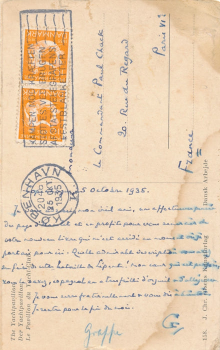 adressé à Paul Chack carte autographe envoi livre bataille lépante collaboration