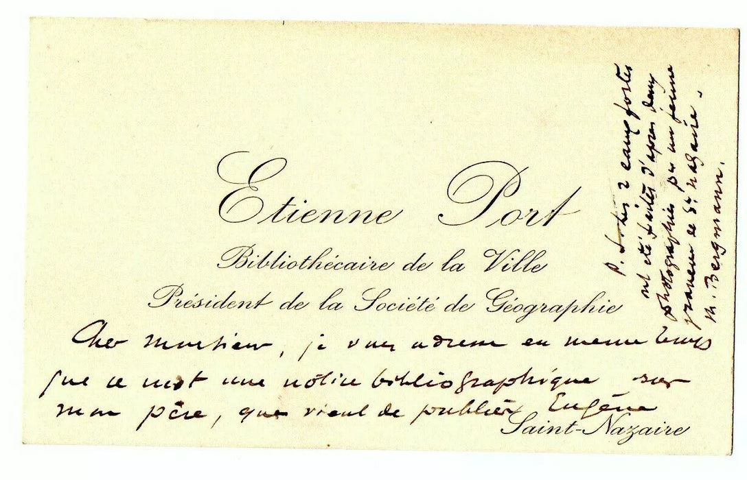 Etienne Port géographe 2 lettre 2 carte autographe Célestin Port Claude Gellée