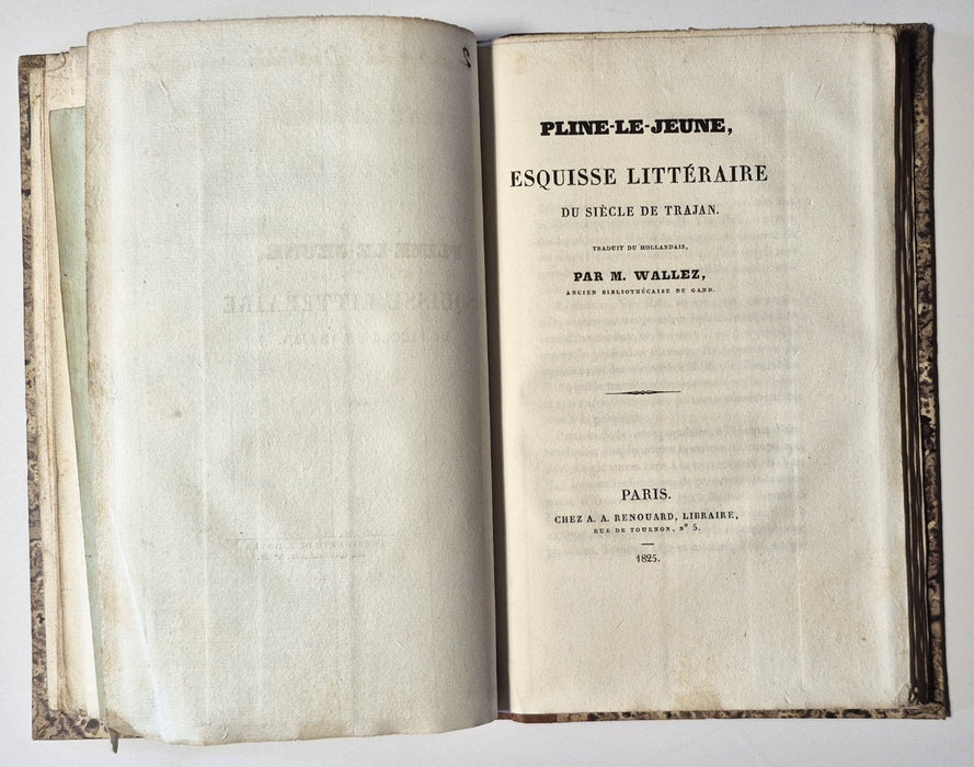 2 texte reliés Trajan Crevier 1807 Pline le Jeune esquisse littéraire 1825