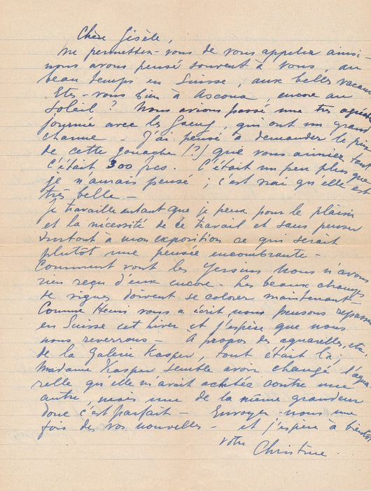Christine BOUMEESTER Henri GOETZ  lettres autographe signées