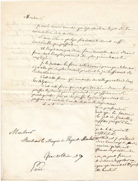 Pierre Simon BALLANCHE fortune possible la force artésienne ! lettre autographe