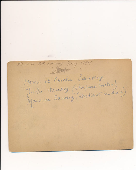 Famille Saussoy format carte cabinet photo photographie 1894 ville d Avray