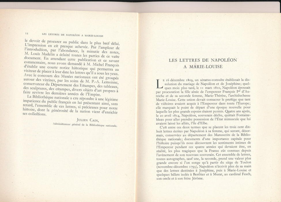 Exposition 318 lettres de Napoleon à Marie Louise exposition Bibliothèque 1965