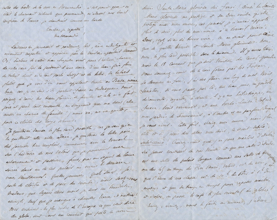 archives collection Venise Valois Armand Baschet belle lettre autographe signée