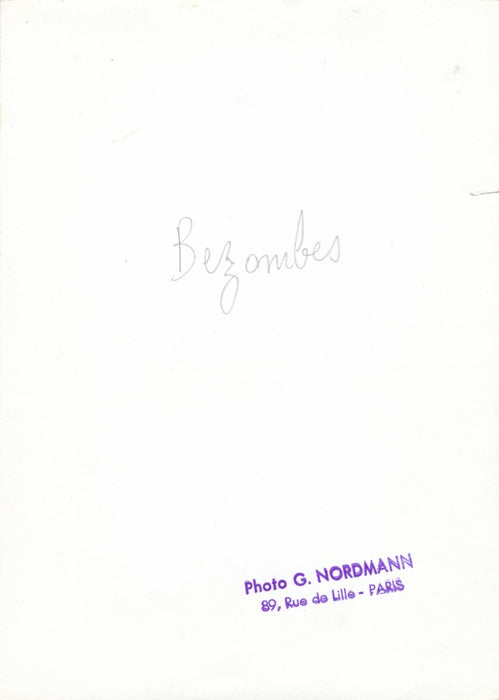peintre Roger BEZOMBES billet autographe signé ET photographie époque