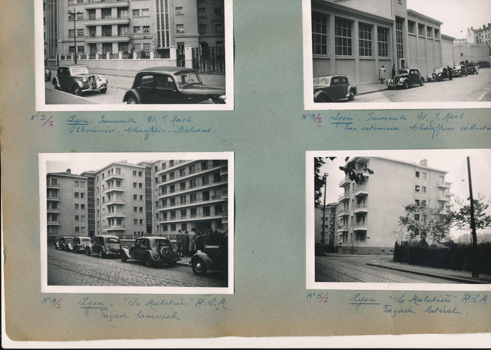 6 photos architecture moderne Lyon 1951 immeuble Ilot Jean-Macé La Mulatière