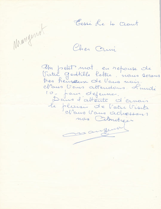 peintre Émile MANGENOT 4 lettre autographe signée au graveur DANIEL-GIRARD