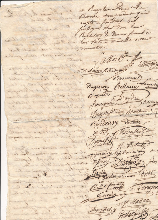 Pétition  royalistes constitutionnels Eauze Condom Gers manuscrit 1824 élections