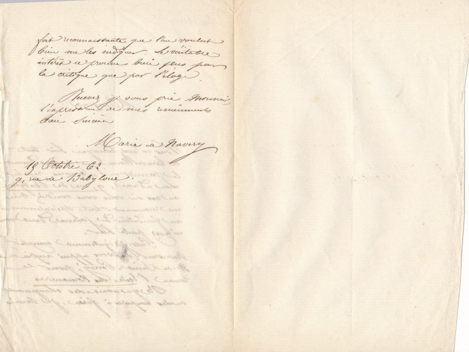 Raoul de Navery lettre autographe signée admet volontiers les critiques